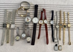 Vtg. 20 Watches Lot Parts/Repair Timex/Bulova/Mathey Tissot/Skagen/Lorus/Benrus - Picture 1 of 23