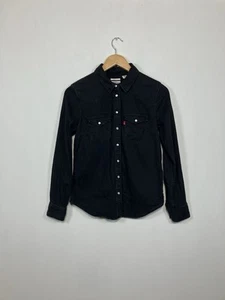 Women’s Levis Denim Western Shirt XS Extra Small Black Red Tab Snap Cowboy Lady - Picture 1 of 10