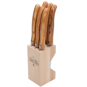 NEW Laguiole Debutante Steak Knife Olivewood Set 6pce - Picture 1 of 6