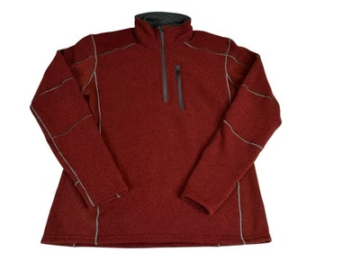 Kuhl Men's Pull Over L Maroon Gray 1/4 Zip Sweater Hiking Outdoors - Image 1 of 4