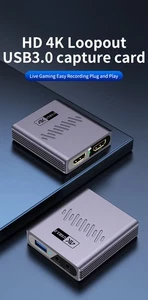 USB3.0/4K HD to Mobile Phone Laptop HDMI-Compatible Video Capture Card - Afbeelding 1 van 12