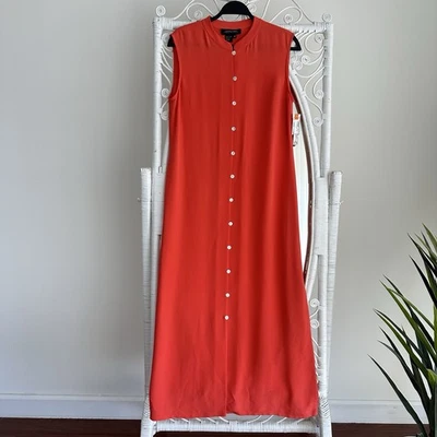 Vestido Camisa Vintage Seda 10 Botones Mandarín Noche Fuerte Lujo Minimalista Foto 1 de 4