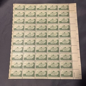 1958 Gunston Hall 3-Cent US Postage Stamp Full Sheet - Picture 1 of 2