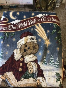 Vintage Boyds Bears & Friends Tapestry Throw Night Before Christmas 64"L x 50"W - Picture 1 of 8