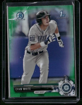 2017 Bowman Draft #BDC-178 Evan White Chrome Green Refractor #/99 - Image 1 of 2