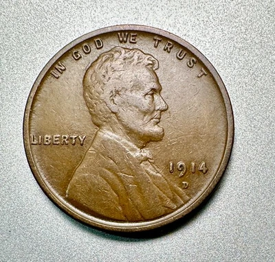 1914-D  LINCOLN CENT   VF+    KEY DATE   #9761 - Image 1 of 2