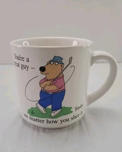 Vintage Sandra Boynton Golfer Coffee Mug - Great Guy No Matter How You Slice It! - Picture 1 of 8