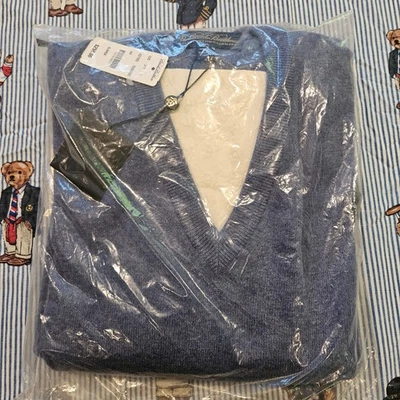 Suéter Brooks Brothers Azul Claro Cachemira Escocesa Cuello en V - Talla XL Foto 1 de 4