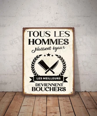 Vintage Metal Plate Butcher Trophy Sign Panel Diploma Deco Butcher - Image 1 of 3