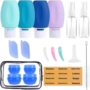 JaneJu Travel Bottles for Toiletries, TSA Approved 19 Pack 3oz Leak Proof Travel - Picture 1 of 6