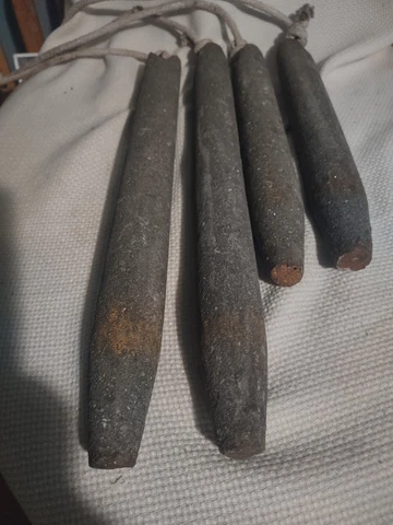 2-5 lb. and 2-7 lb. Antique Vintage Cast Iron Window Sash Weights 12.5 &16.5 in Cover