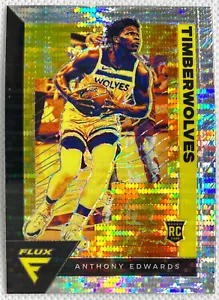 Carta Prizm Panini Flux Anthony Edwards Rookie argento pulsar RC #202 SP - Foto 1 di 2