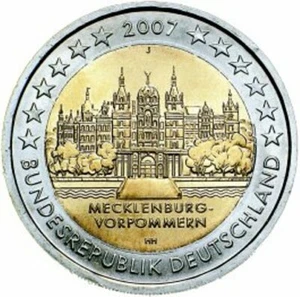 2 euro commemorativo Germania 2007 - Mecklenburg-Vorpommern ZECCA CASUALE - Foto 1 di 1