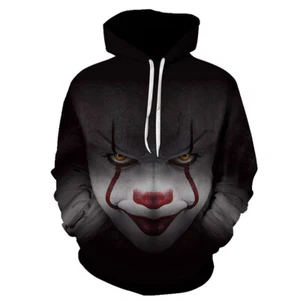 Pennywise 3D Joker Hoodie Sweatshirt Sportswear Pullover Hoodie Sudadera Coat - Picture 1 of 3