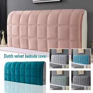 Luxury Padded Milk Velvet Headboard Cover Bed Head Cover Bed Back Protector - Picture 1 of 26
