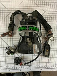 Vintage MSA Firefighter Coal Miners Oxygen Harness Strap Pack Safety Mask Tool - Picture 1 of 6
