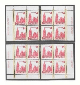 pk02302:Stamps-Canada #715 Parliament 14 cent Plate 1 Block Set - MNH - Picture 1 of 1