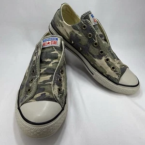 Converse All Star Shoes Junior Size 5 Camo Laceless Olive Khaki Sneakers 660976C - Picture 1 of 9