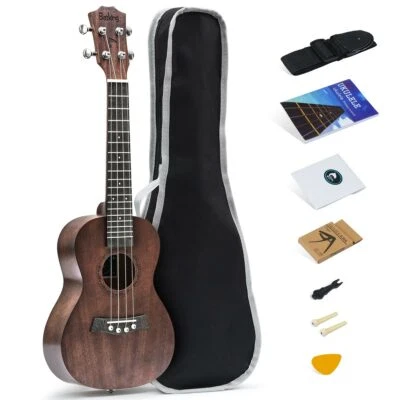 Batking Ukuleles Tenor 26'' Ukeleles Solid Top mahogany Tenor Uke Gig Bag Strap - Image 1 of 4