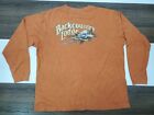 Columbia Size Xl Back Country Lodge Outdoor Shirt Tee Orange Long Sleeve Cotton