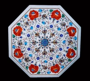 18'' Clear Resin Epoxy Round Table Top Handmade Leaf Design Furniture Home decor - Picture 1 of 7