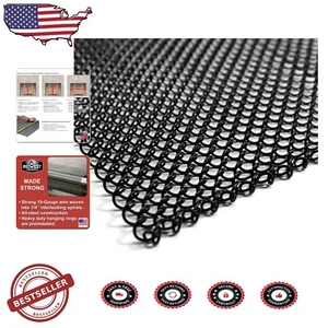Elegant Black Fireplace Screen Mesh Curtain - Two 24" Panels for Safety - Picture 1 of 11