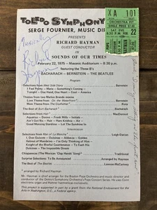 Programa de autógrafos firmados por Richard Hayman Sonidos de nuestros tiempos Serge Fournier años 70 - Imagen 1 de 7