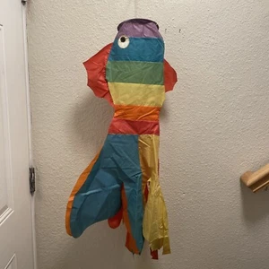 VINTAGE Rainbow FISH WINDSOCK KITE DECORATION 60" Go Fly A Kite Korea - Picture 1 of 7