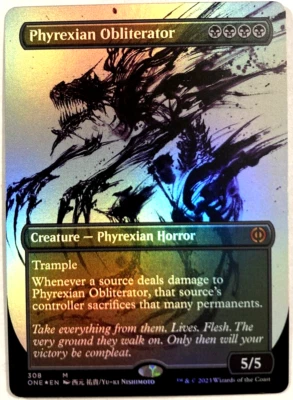 MTG Phyrexian Obliterator *SHOWCASE FOIL* Phyrexia: All Will Be One 308 NM - Image 1 of 4