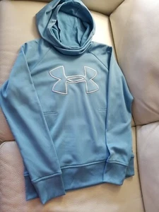 UNDER ARMOUR WOMEN'S FLEECE Hoodie BIG LOGO BLUE SZ S - Picture 1 of 12