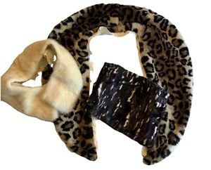 True Vintage Lot 3 Fur and Faux Fur Collars and Bag Cover 1960s 1990s - Picture 1 of 6