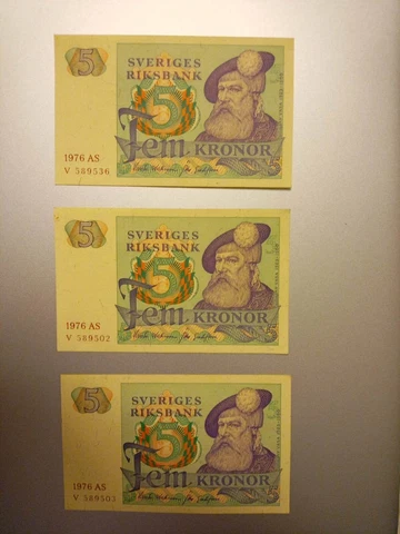 Sweden 5 Kronor 1976, Uncirculated Cover