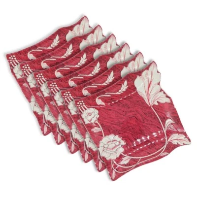 10 Inch Dinnerware Square Shaped Elegant Melamine Plates (Pink Floral) - Image 1 of 4