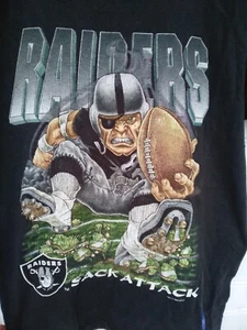 Vintage  men's t-shirt Raiders NFL Team Spirit Fruit of the Loom 90s - Picture 1 of 6