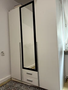 Stella Trading HANAU Kleiderschrank mit Spiegeltür in Weiß, Artisan Eiche Optik - Bild 1 von 4