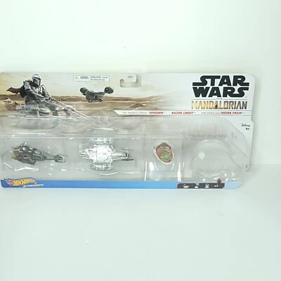 Hot Wheels Star Wars The Mandalorian 3-Pack Speeder Razor Crest Hover Pram NEW - Image 1 of 4