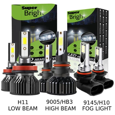 For Dodge RAM 1500 2500 3500 4500 2013 2014 2015 LED Headlights Fog Lights Bulbs - Image 1 of 4