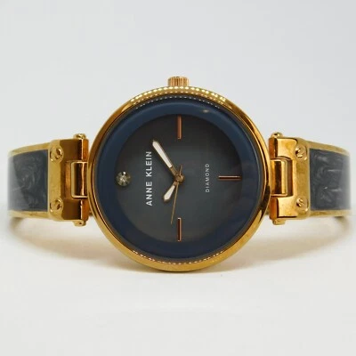 Anne Klein Diamond AK/2512 双色石英表女式手表尺寸 5 3/4英寸新电池 — 第 1/4 张图片