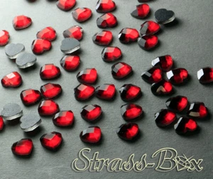 Hotfix Basic Herzen LIGHT SIAM 8mm Stückzahl wählbar Glas Strasssteine rot Heart - Picture 1 of 18