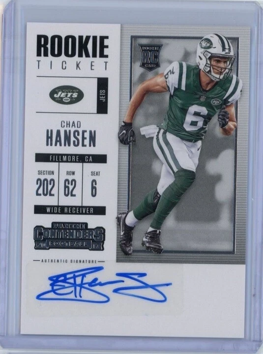 CHAD HANSEN 2017 Panini Contenders RC Rookie Auto Autograph SSP #152 Jets - Image 1 of 1