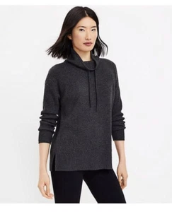 Lou & Grey leichtes Sweatshirt anthrazitgrau Wasserfallausschnitt Kordelzug Gr. XS - Bild 1 von 9