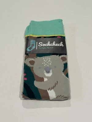 Meias Tree Koala cor verde tripulação para mulheres meias divertidas meias funky novidade meias - Imagem 1 de 2