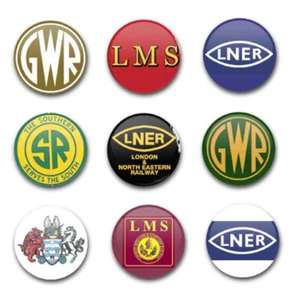 INSIGNIAS DE BOTÓN 1" 25mm x9 UK RAILWAYS THE BIG FOUR - Imagen 1 de 1