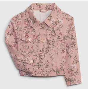 NWT LOVESHACKFANCY x Gap Kids Girls Pink Denim Jeans Jacket - Size 5 Years / 5T - Picture 1 of 7