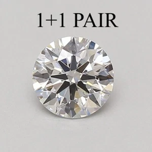 2.00 TCW ROUND Cut IGI Certified Lab Grown CVD Diamond F Color SI1 Clarity PAIR - Picture 1 of 11