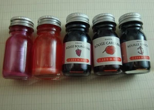 SET MIT 5 TINTENFLASCHEN J HERBIN ROT KALLIGRAPHIE INK CALLIGRAPHY RED - Bild 1 von 1
