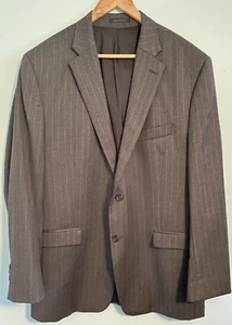 Lauren Ralph Lauren Men’s 46R 100% Wool Gray Pinstripe Suit Jacket Sport Coat - Picture 1 of 9