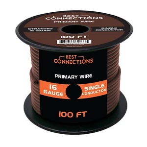 16 Gauge Car Audio Primary Wire (100ft–Brown)– Remote, Power/Ground Electrical - Picture 1 of 12