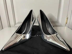 Charles & Keith Silver Stilleto Shoe: Size EU 38 UK 5: Comes With Bag No Box - Picture 1 of 12