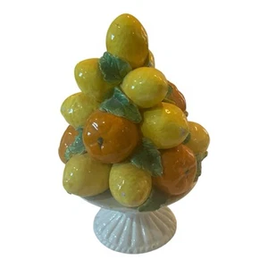 Vintage seltene italienische Keramik Zitronen Orangen Topiary 8” hoch x 5” breit - Bild 1 von 20
